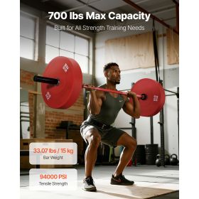 6FT Barbell Bar, Fits 2-Inch Weight Plates