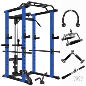 Multi-functional Power Cage with Adjustable Pullup Squat Rack