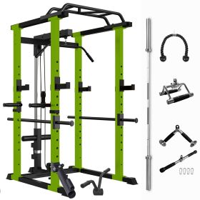 Multi-functional Power Cage with Pullup and Squat Rack With Olympic Barbell