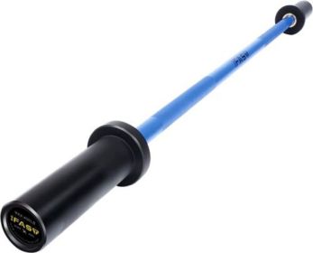 Blue Olympic Barbell Bar, 4Ft Solid Chrome with Bearings