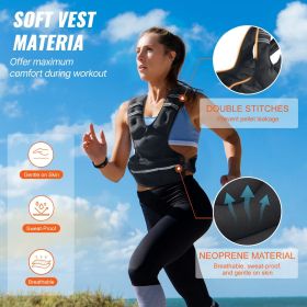 20-32lb Weight Vest with 6 Iron sand Weights and Reflective Stripe