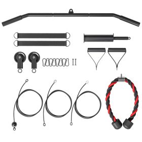 Weight Cable Pulley System with Universal Loading Pin for LAT Pull Down, Biceps Curl Workout
