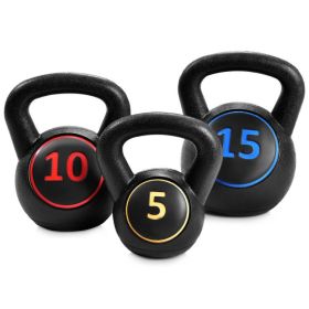 3 Pieces 5/10/15lbs Kettlebell Weight Set