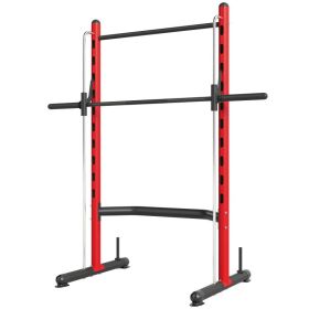 Squat Rack with Pull Up Bar and Barbell Bar (Option: Red-2160x285x100 mm)