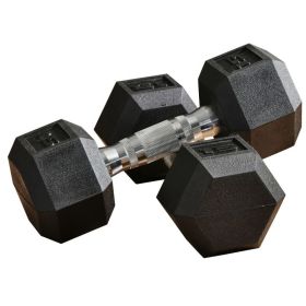 2 x 15lbs Hex Dumbbells Set of 2, Rubber Dumbells with Non-Slip Handles, Anti-roll (Option: Black-294x234x109 mm)