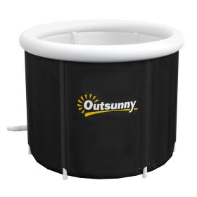 Cold Plunge Tub, Portable Ice Bath Therapy Tub with Thermo Lid, for Athletes Recovery, Black (Option: Black-690x400x110 mm)
