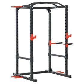 Adjustable Power Tower Dip Station, Pull Up Bar, Squat Rack Power Cage (Option: Black-2080x290x75 mm)