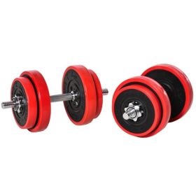 Adjustable Dumbbell Set, 44lbs That Converts to Barbell Weight Set (Option: Red Wine)