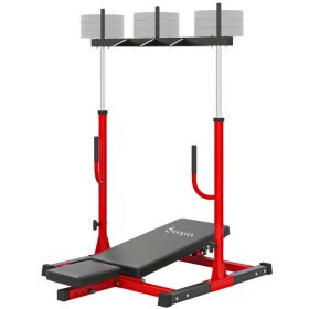 Vertical Leg Press Machine- 1" Standard Plate Compatible, Red (Option: Red-1160x470x310 mm)