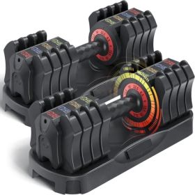 Adjustable Dumbbell Set- 22.5LB With Effortless Tray/No-Slip Handle (Option: Defaulttitle)