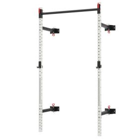 Folding Squat Rack with Pull Up Bar (Option: White-2370x160x180 mm)