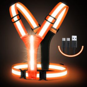 Led Reflective Running Vest (Color: Orange)