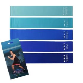 5pcs/set Resistance Bands-X-Light to X-Heavy (Color: Gradient Blue)
