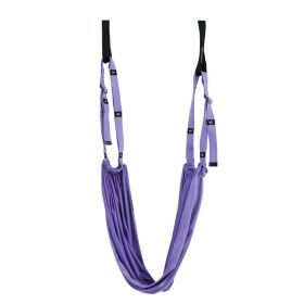 Adjustable(Door Hanging) Aerial Yoga Strap with Hammock Swing (Color: Purple)