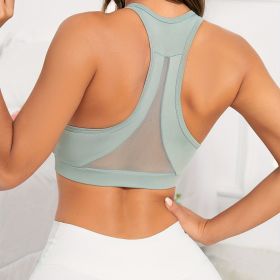 Breathable Mesh Women's Sports Bra (Color: Viridity, size: S)