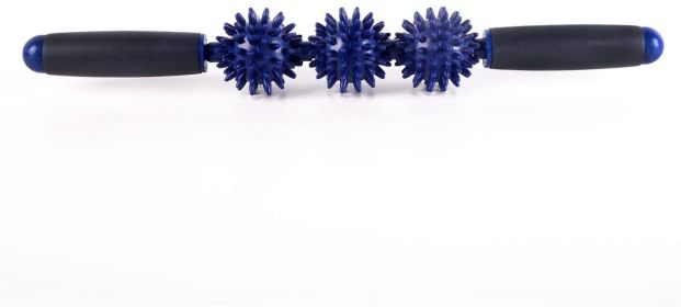 3 Balls Fascia Roller for Cellulite and Sore Muscles- Deep Tissue Massage Tools (Color: Blue)