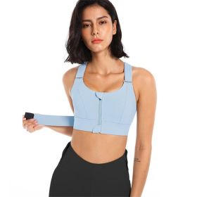 Women Sports Bra with Front Zipper- Adjustable Strap (Color: E77-6, size: 2XL)