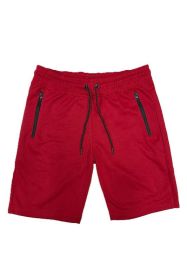 Cotton Blend Lounge Shorts (Color: Red, size: M)