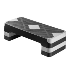 28-Inch Aerobic Step Platform, Height Adjustable with 4 Risers (Color: GRAY)