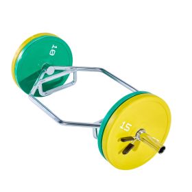 Trap Bar Hex Bar, 2-Inch Hex Barbell with Knurled Grips (Color: Silver, Structure: Integrated)