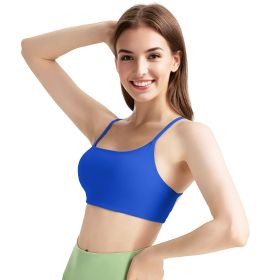 1Pc/3Pcs Women Cross Back Sport Bras (Color: 1PcBlue+1PcWhite+1PcBlack, size: L)