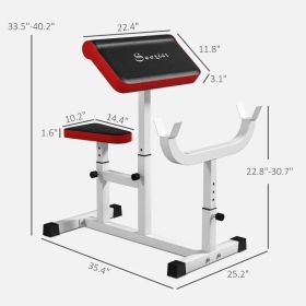 Adjustable Preacher Curl Bench for Strength Training (Option: White)