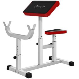 Preacher Curl Bench With Adjustable Seated Arm And Isolated Bicep Station (Option: White-850x605x200 mm)