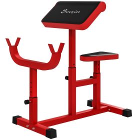 265 LBS Preacher Curl Bench for Strength Training (Option: Red-850x605x200 mm)