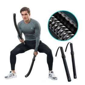 Cordless Battle Ropes with Integrated Non-slip Handles and Rubber-coated Springs (Option: Black)