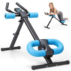 Adjustable Ab Trainer Machine With 2 Incline and 5 Height Levels (Option: Blue)